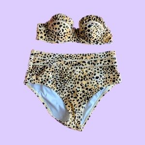 Victoria’s Secret NWOT Leopard Print / Animal Print Two Piece Swimsuit Set